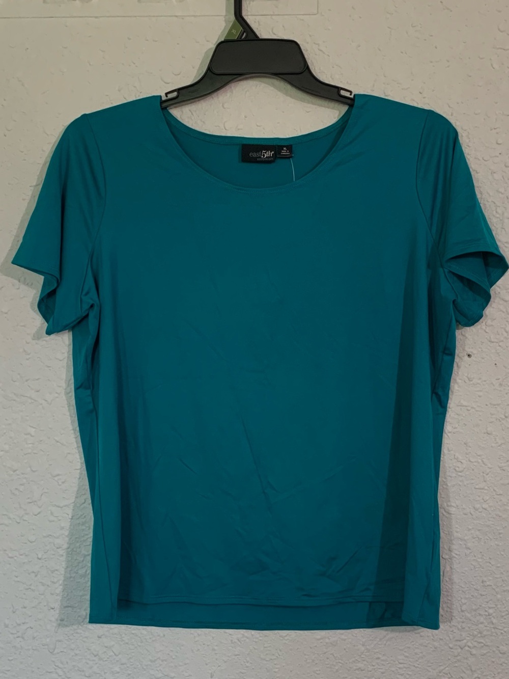 East 5th Teal Short Sleeve Women's Top